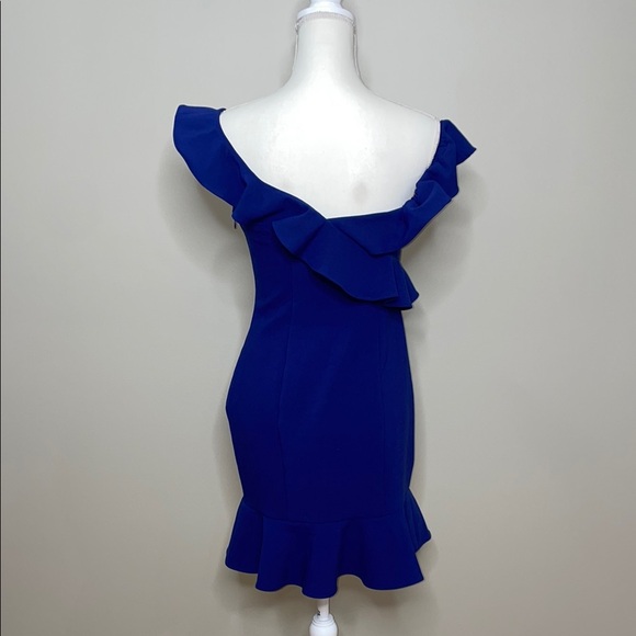 Likely Elegant Blue Off-Shoulder Dress Size 8 - Picture 7 of 10